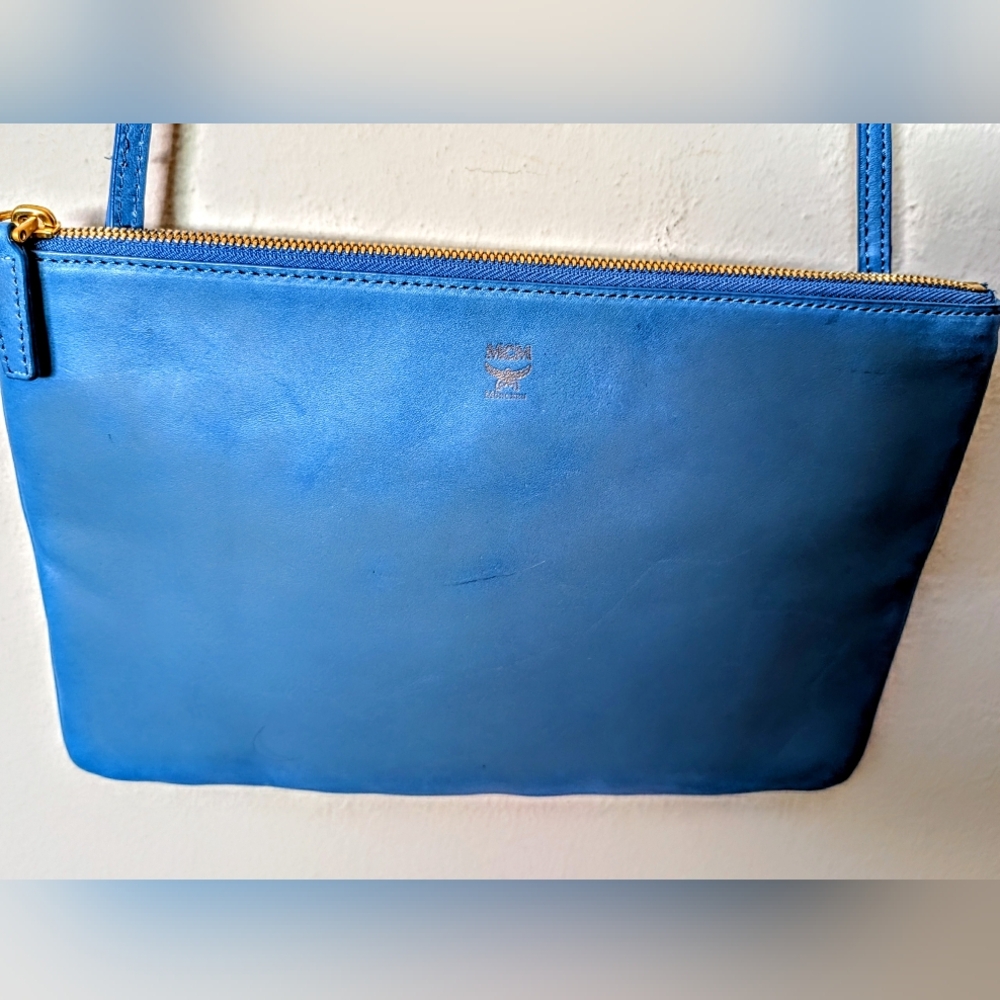 MCM Torqouise Leather Shoulder/ Crossbody Bag In Good Used Condition